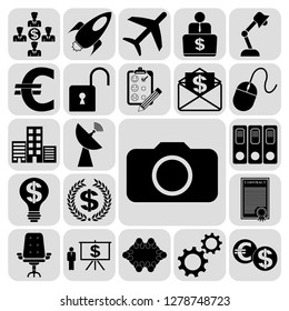 Set of 22 business icons, pictograms, symbols. Collection. Detailed design. Vector Illustration.