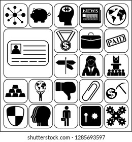 Set of 22 business icons, pictograms, symbols. Collection. Amazing desing. Vector Illustration.