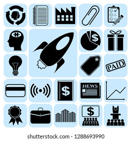 Set of 22 business icons, pictograms, symbols. Collection. Detailed design. Vector Illustration.