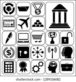 Set of 22 business icons, pictograms, symbols. Collection. Detailed design. Vector Illustration.