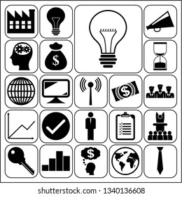 Set of 22 business icons, pictograms, symbols. Collection. Detailed design. Vector Illustration.