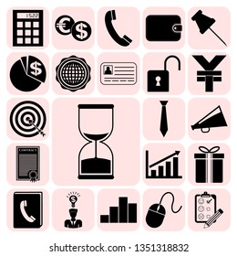 Set of 22 business icons, pictograms, symbols. Collection. Amazing desing. Vector Illustration.