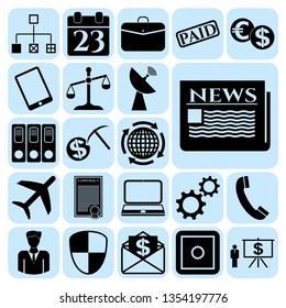 Set of 22 business icons, pictograms, symbols. Collection. Amazing desing. Vector Illustration.