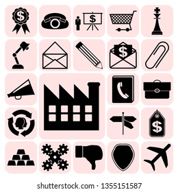 Set of 22 business icons, pictograms, symbols. Collection. Detailed design. Vector Illustration.