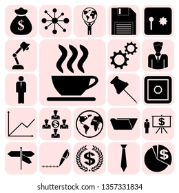 Set of 22 business icons, pictograms, symbols. Collection. Detailed design. Vector Illustration.