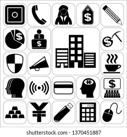 Set of 22 business icons, pictograms, symbols. Collection. Amazing desing. Vector Illustration.
