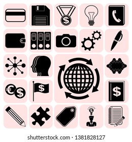 Set of 22 business icons, pictograms, symbols. Collection. Amazing desing. Vector Illustration.