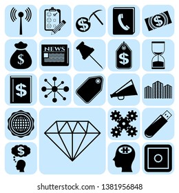 Set of 22 business icons, pictograms, symbols. Collection. Flat design. Vector Illustration.