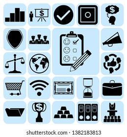 Set of 22 business icons, pictograms, symbols. Collection. Detailed design. Vector Illustration.