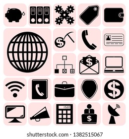 Set of 22 business icons, pictograms, symbols. Collection. Detailed design. Vector Illustration.