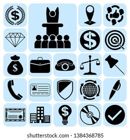 Set of 22 business icons, pictograms, symbols. Collection. Detailed design. Vector Illustration.