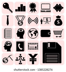 Set of 22 business icons, pictograms, symbols. Collection. Amazing desing. Vector Illustration.