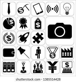Set of 22 business icons, pictograms, symbols. Collection. Amazing desing. Vector Illustration.