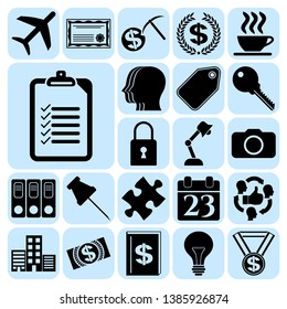 Set of 22 business icons, pictograms, symbols. Collection. Amazing desing. Vector Illustration.