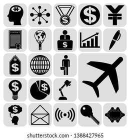 Set of 22 business icons, pictograms, symbols. Collection. Amazing desing. Vector Illustration.
