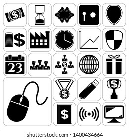 Set of 22 business icons, pictograms, symbols. Collection. Amazing desing. Vector Illustration.