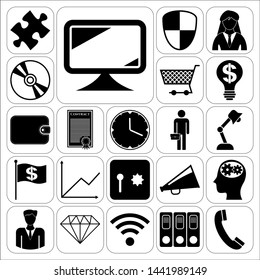 Set of 22 business icons, pictograms, symbols. Collection. Amazing desing. Vector Illustration.