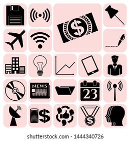 Set of 22 business icons, pictograms, symbols. Collection. Amazing desing. Vector Illustration.
