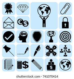 Set of 22 business icons, pictograms, symbols. Collection. Amazing desing. Vector Illustration.