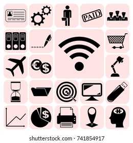 Set of 22 business icons, pictograms, symbols. Collection. Detailed design. Vector Illustration.