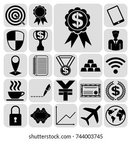 Set of 22 business icons, pictograms, symbols. Collection. Amazing desing. Vector Illustration.