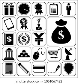  Set of 22 business icons or symbols. Collection. Amazing desing. Vector Illustration.