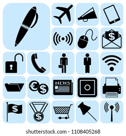 Set of 22 business icons, symbols or pictograms. Collection. Amazing desing. Vector Illustration.