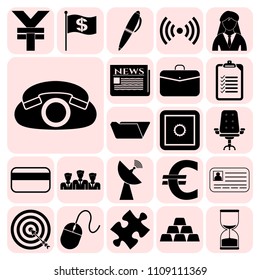 Set of 22 business icons, symbols or pictograms. Collection. Amazing desing. Vector Illustration.
