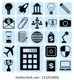 Set of 22 business icons, symbols or pictograms. Collection. Amazing desing. Vector Illustration.