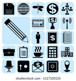 Set of 22 business icons or symbols. Collection. Amazing desing. Vector Illustration.