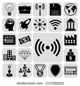 Set of 22 business icons, symbols or pictograms. Collection. Amazing desing. Vector Illustration.