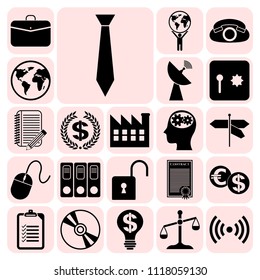 Set of 22 business icons, symbols or pictograms. Collection. Amazing desing. Vector Illustration.