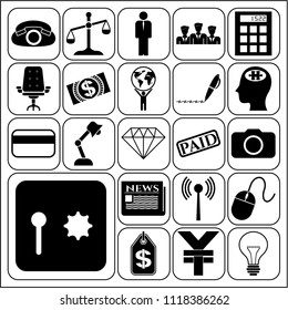 Set of 22 business icons or symbols. Collection. Amazing desing. Vector Illustration.