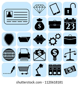 Set of 22 business icons, symbols or pictograms. Collection. Amazing desing. Vector Illustration.