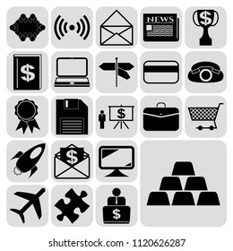 Set of 22 business icons or symbols. Collection. Amazing desing. Vector Illustration.