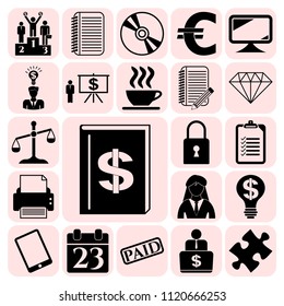 Set of 22 business icons or symbols. Collection. Amazing desing. Vector Illustration.