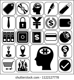 Set of 22 business icons or symbols. Collection. Amazing desing. Vector Illustration.