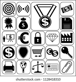 Set of 22 business icons or symbols. Collection. Amazing desing. Vector Illustration.