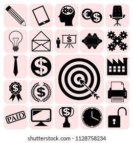 Set of 22 business icons, symbols or pictograms. Collection. Amazing desing. Vector Illustration.