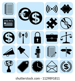 Set of 22 business icons or symbols. Collection. Amazing desing. Vector Illustration.