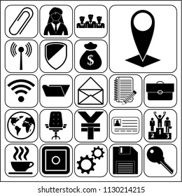 Set of 22 business icons, symbols or pictograms. Collection. Amazing desing. Vector Illustration.
