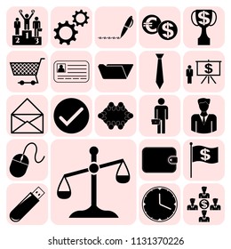 Set of 22 business icons, symbols or pictograms. Collection. Amazing desing. Vector Illustration.