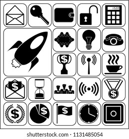 Set of 22 business icons, symbols or pictograms. Collection. Amazing desing. Vector Illustration.