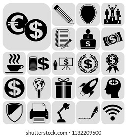 Set of 22 business icons or symbols. Collection. Amazing desing. Vector Illustration.