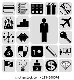 Set of 22 business icons, symbols or pictograms. Collection. Amazing desing. Vector Illustration.