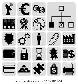 Set of 22 business icons or symbols. Collection. Amazing desing. Vector Illustration.