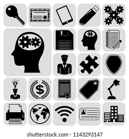 Set of 22 business icons, symbols or pictograms. Collection. Amazing desing. Vector Illustration.
