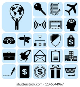 Set of 22 business icons or symbols. Collection. Amazing desing. Vector Illustration.