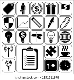 Set of 22 business icons, symbols or pictograms. Collection. Amazing desing. Vector Illustration.