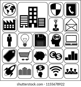 Set of 22 business icons or symbols. Collection. Amazing desing. Vector Illustration.